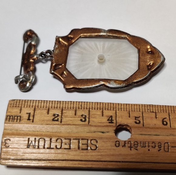Rare Singer & Kantor Art Deco Camphor Glass Fob brooch - Picture 12 of 16